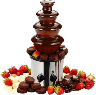Шоколадний фонтан 4 яруси з функцією нагрівання, 170W, 2L, нержавіюча сталь, для кафе, готелів