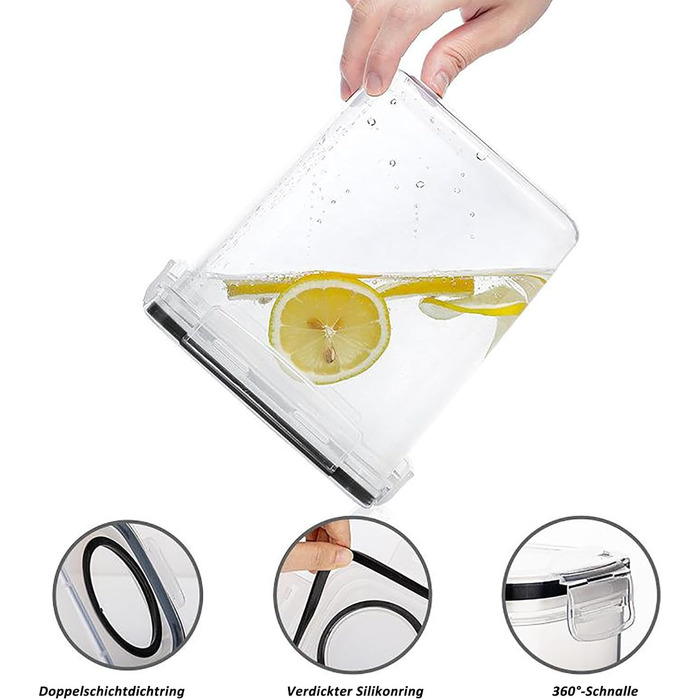 Контейнери для зберігання Caliyo з кришкою, герметичні, набір 4 шт. для продуктів харчування