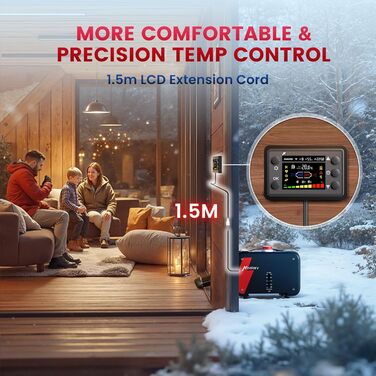 Дизельний опалювач 8kW Blazecore 1S з Wi-Fi, 12/24V/240V, 0.12-0.45 л/год, 10-рівнів регулювання температури, автоматичний старт/стоп для авто та вантажівок