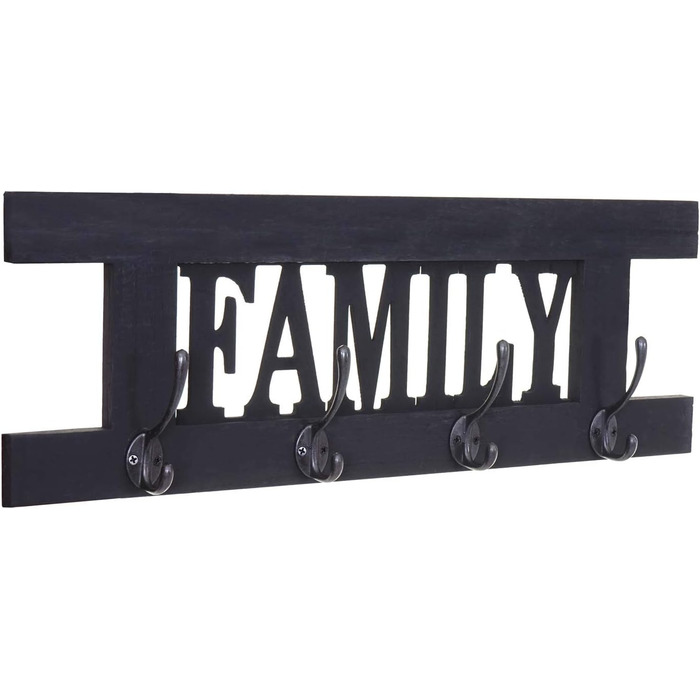 Набір настінних вішалок Mendler HWC-C60 HomeFamily Coat Rack Panel, Shabby Look Vintage - (темно-сірий, 21 x 60 x 7 см)