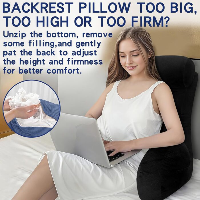 Підлогове крісло-мішок Tinuniyaa з підлокітниками, велике, для читання, роботи, перегляду телевізора, ігор та відпочинку. Максимальна висота користувача 163 см, вага 3.5 кг (Чорний, Стандартний)