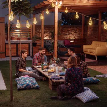 LED-гірлянда сонячна зовнішня 10м, 16+1 G40, диммування, 3 режими, пульт дистанційного керування, вологостійка, тепле світло, для саду, балкону, декору