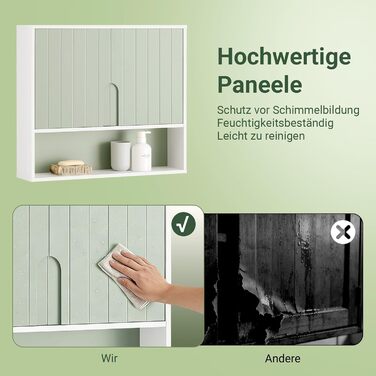 Підставка під раковину SoBuy 60 см, тумба для ванної кімнати з регульованою полицею, шафка під раковину, меблі для ванної кімнати, тумбочка для гостьового WC 60x30x60 см, BZR139-GR (60 x 15 x 54 см)