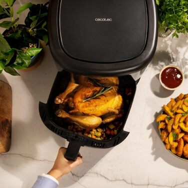 Фритюрниця без олії Cecotec Cecofry Bombastik 6000 Full, 6 л, 1700 Вт, PerfectCook, 12 режимів, сенсорне управління, чорний | з аксесуарами