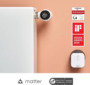 tado Smartes Heizkörperthermostat X – Стартовий набір з мостом X, керування опаленням через додаток та голосових помічників (Alexa, Siri, Google Assistant), енергозбереження, DIY встановлення. Набір: 2 термостати на радіатор