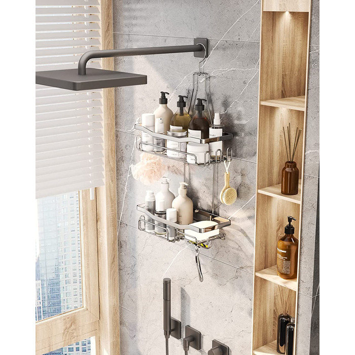 Підвісна душова кабіна HapiRm з підставкою для гоління і мильницею-підвісна душова кабіна з декількома гачками - високоякісний душ