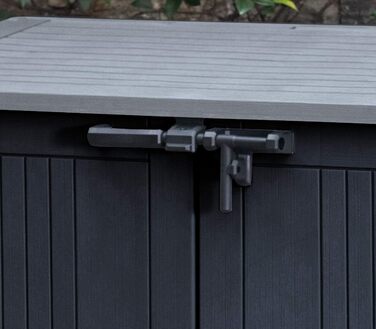 Keter Store it Out Nova пластиковий сарай для саду, 132x71,5x113,5 см, 880 л, темно-сірий, для 2x120 л сміттєвих баків, вуличний, водостійкий, з можливістю замикання