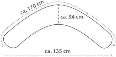 Подушка для вагітних та годування Theraline Dodo з наповнювачем-перлинами та чохлом, 170 см