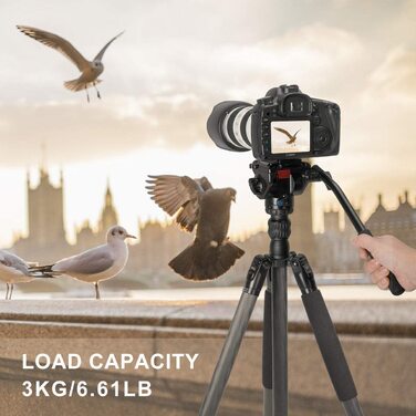 Професійний відеоштатив SIRUI Profi Traveler VC 159 см, карбон, для подорожей, з відеоголовкою, вантажопідйомність до 3 кг
