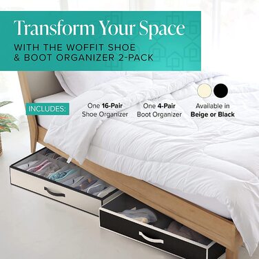 Органайзер для взуття під ліжком Woffit 2 шт 96,5х61 см бежевий