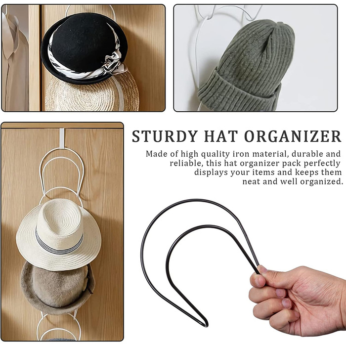 Полиця для зберігання капелюхів, шапок, шарфів, сумок, 10 шт.