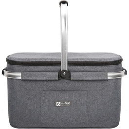 Продуктові кошики велика ізольована кошик-холодильник сумка-холодильник сумка-холодильник сумка-холодильник сумка-холодильник сумка-холодильник Термо сумка-холодильник світло-сірий (32L сірий), 22L