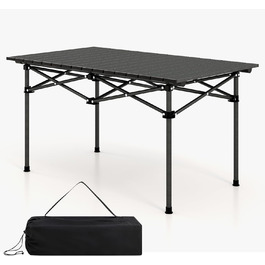 Розкладний кемпінговий стіл, Портативний розкладний стіл з сумкою для перенесення, Алюмінієвий стіл для пікніка на 4 персони, 95 x 55 x 50 см, Розкладний стіл для кемпінгу, пікніка