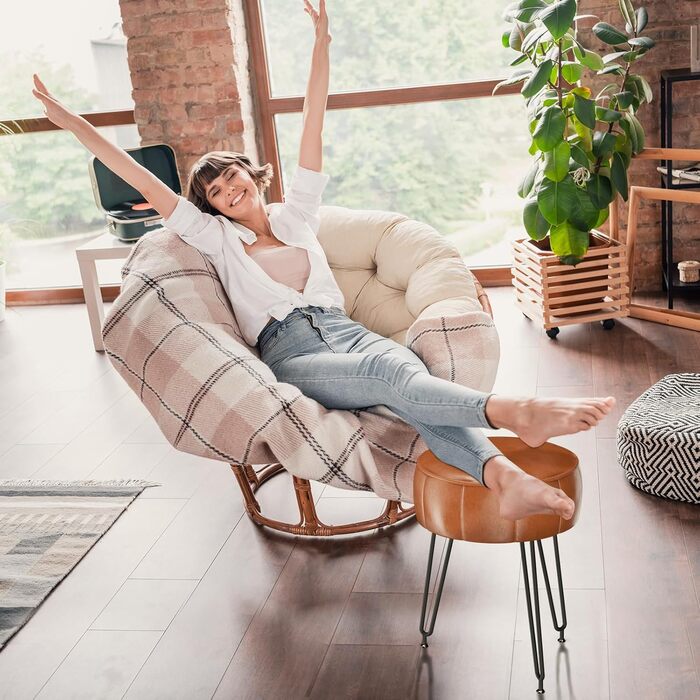 Пуф-стілець для макіяжу YMYNY, стилізований під гарбуз, 32x32x44 см, помаранчевий