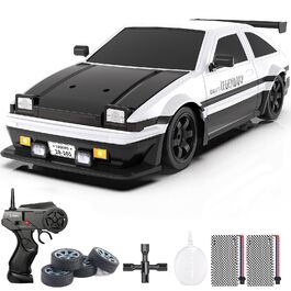 RC Drift Car Mostop 1:16 2.4Ghz – Радіокерована модель для дрифту зі світлодіодами, розпилювачем, 2 акумуляторами та додатковими шинами, швидкість 18 км/год, 4WD для дітей та хобі