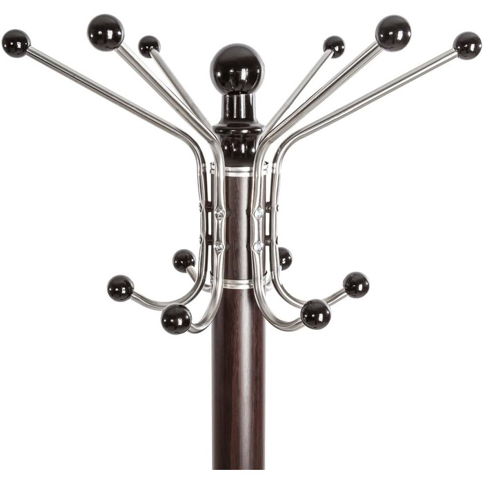 Тектайк Вішалка для одягу на металевій ніжці з важкою основою, 170 см, різні кольори (чорно-коричневий)