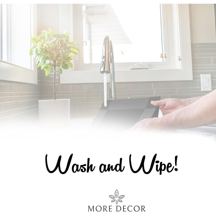 Набір серветок на стіл More Décor, 6 шт., сірий (чорний), PVC-вініл, миючі, термостійкі, для кухні та їдальні