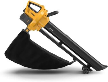 STIGA VS 100e: Акумуляторний пилосос-подрібнювач-дугун, 2 x 20V акумулятори, 45л контейнер, 3-в-1 для листя та сміття, з зарядним пристроєм