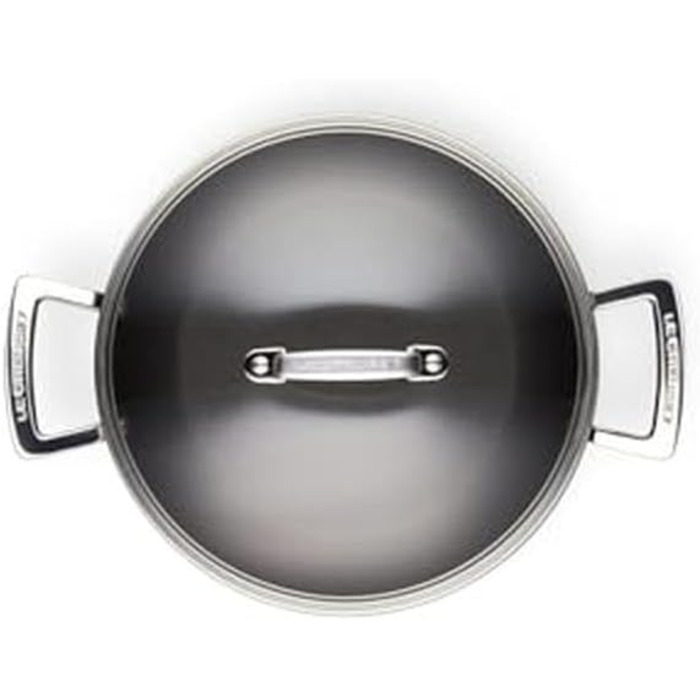 Сковорода Le Creuset з антипригарним покриттям з кришкою, 24 см, для всіх плит (включно з індукцією), антрацит/срібло