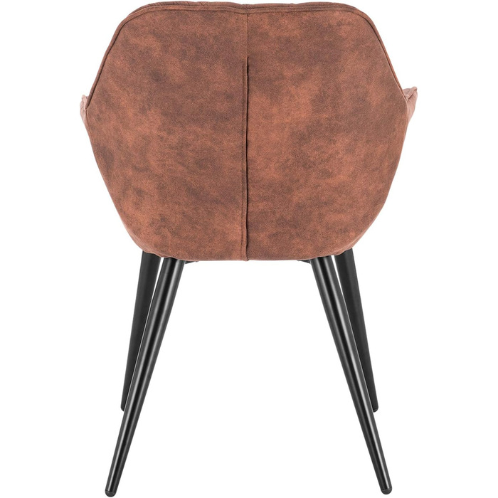 Стільці для їдальні WOLTU, комплект з 1 шт., для кухні, вітальні, м'які з підлокітниками, металеві ніжки, тканинний, коричневий