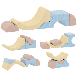 Набір з 5 пінопластових кріпильних блоків, обтягнутих шнуром, легкі, для будівництва, повзання та лазіння, різнокольорові