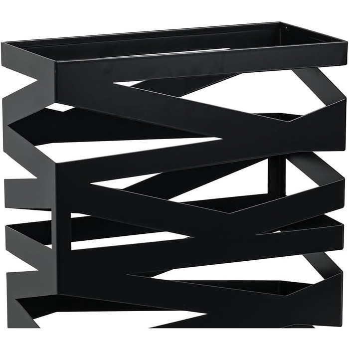 Підставка для парасоль підставка 'Maxi' з металу з піддоном для збору води та гачками - Економна 34x14x46 см - Елегантний чорний колір - Ідеальна для декорування прихожого та входу