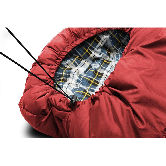 Спальний мішок 4-в-1 Extreme Outdoor Sleeping Bag 'Antarctica з нейлону Rip-Stop з наповнювачем з порожнистого волокна 500 250 г/м 220 x 90 см Темно-червоний ліворуч