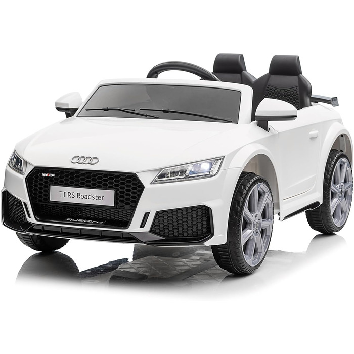 Дитячий електромобіль LEADZM з музикою, гудком і фарами, 12V, білий, з дистанційним керуванням 2,4G, швидкість 3-5 км/год