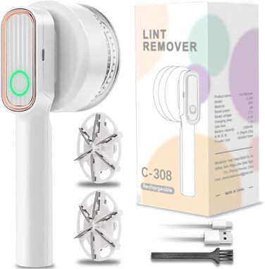 Електричний видалення ворсу для одягу: бездротовий тример для тканини з 2 змінними насадками
