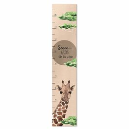 Дитяча дерев'яна персоналізована планка з ім'ям і метровою ручкою-мила дитяча планка з жирафом-Дитяча планка для дитини