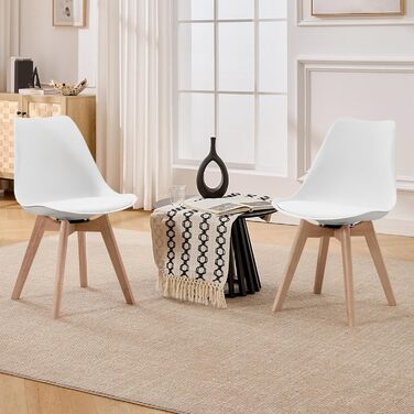 Стільці для їдальні WOLTU, набір 2 шт, з обертанням, з масиву дерева та штучної шкіри, до 100 кг, сучасний дизайн