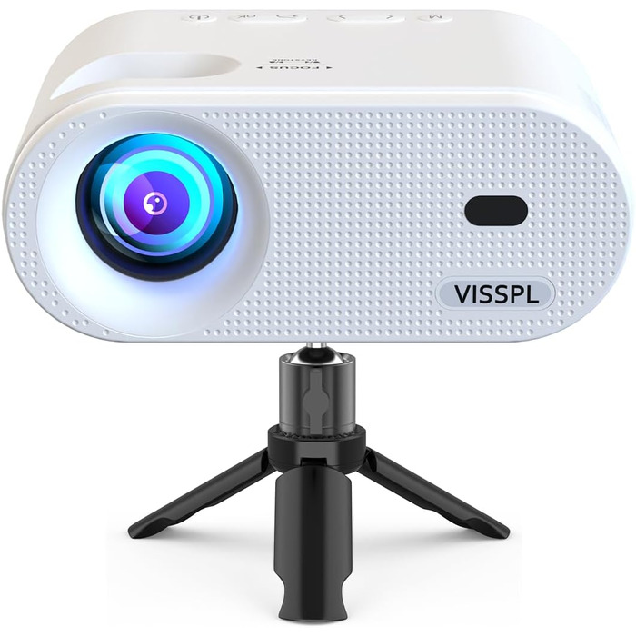 Міні проектор 16000L з штативом, Full HD 1080P, 50% зум, ±15° корекція трапеції, HDMI, USB, AV - сумісний з телефоном