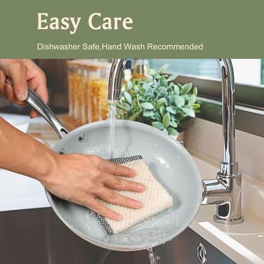 Набір сковорідок з керамічним покриттям 20/24/28 см, індукційні, антипригарні, без PTFE, PFOA, PFOS, для індукційних плит, Blaugrau