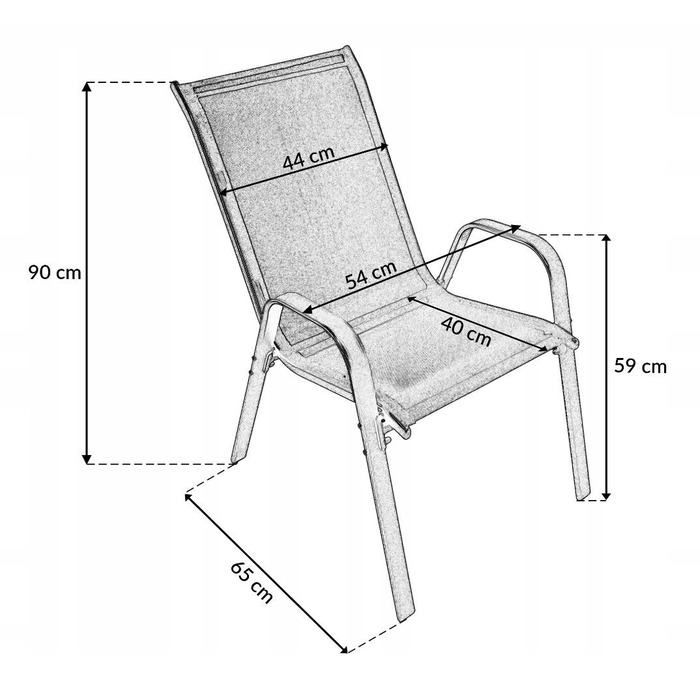 Комплект садових меблів із металу Kontrast, чорний, 3 предмети