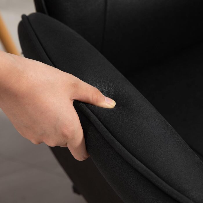 Крісло Vinsetto для офісу та дому: регульоване, поворотне, з функцією гойдання, мікрофібра, до 120 кг, чорне