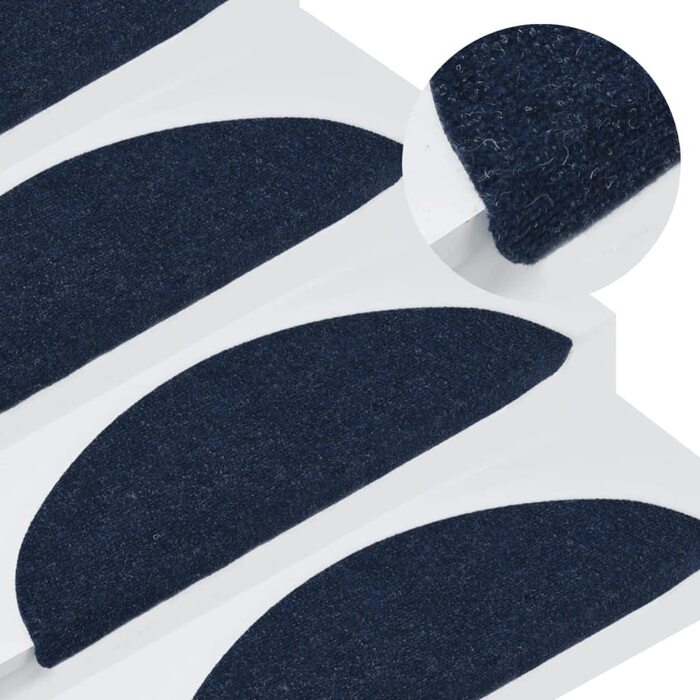Ступінчастий килимок самоклеючий сходовий килимок ступінчастий килимок захист сходів Килимок для сходів протектор сходів 65x26 см (56x20 см, синій), 15 шт.