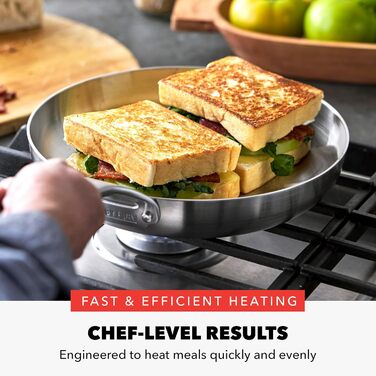 Набір сковорідок GreenPan x Bobby Flay: 20.3 см та 25.4 см, професійний, тришаровий, з антипригарним покриттям, індукційний, для посудомийної машини, 10 штук