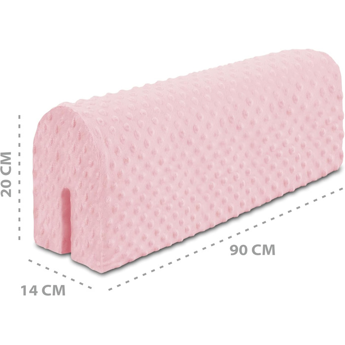 Захист для ліжечка дитячого 90 см: бортик на ліжко, захист рами, анти-ударний Minky (Рожевий)