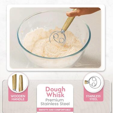 Набір для приготування закваски з вагами, скляний стартер 1,2 л, 2 гнізда для вистоювання, скребок, ваги, повний комплект для приготування (Рожевий)