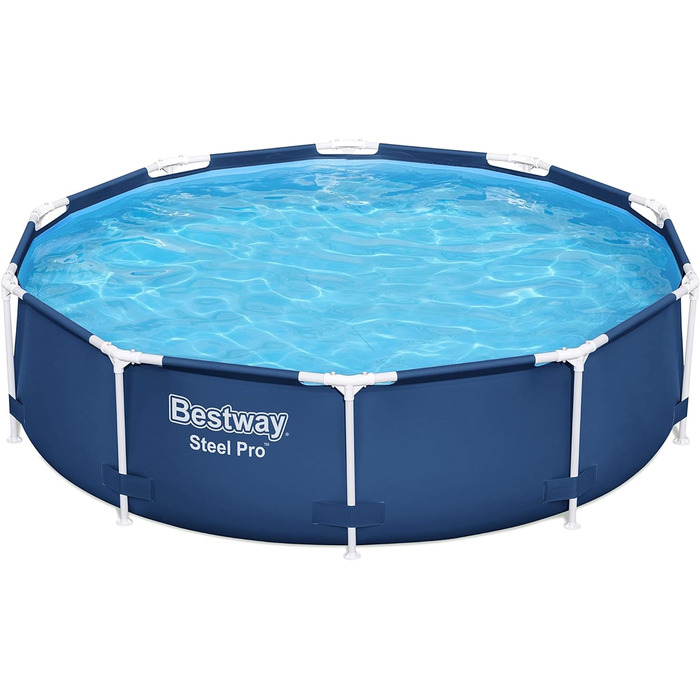 Комплект каркасного басейну Bestway Steel Pro з фільтруючим насосом Ø 396 x 84 см, темно-синій, круглий (305 x 76 см темно-синій)