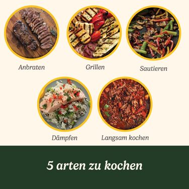 Мультиварка Cuisinart Cook In 5 in 1: гриль, тушкування, приготування на пару, варіння та приготування в мультиварці | Нержавіюча сталь, антипригарне покриття, сталеві пластини та сковороди