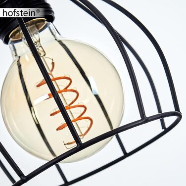 Підвісний світильник Gondo, підвісний світильник з металу/дерева в чорному/коричневому кольорі, 3 світильники, 3 x E27, сучасний підвісний світильник, без лампочки