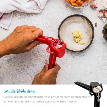 Dreamfarm GARJECT LITE: Прес для часнику з пластику, самоочищується, безпечний (BPA-free), чорний