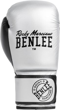 Боксерські рукавички Benlee зі штучної шкіри (1 пара) Карлос (06 унцій, Срібло / Чорний)