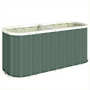 Підвищене грядка з металу 136 x 53 x 61 см Глибока грядка для саду з захисними бортиками, етикетками для рослин та рукавичками, з відкритим ґрунтом