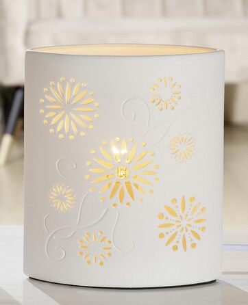 Настільна лампа Декоративна лампа Ellipse - з порцеляни з квітковим візерунком у вигляді колючок H 20 см