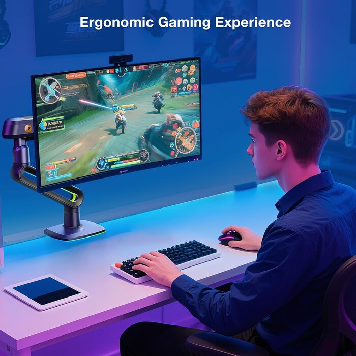 Кріплення для монітора NB Ergonomic RGB, сумісне з моніторами 32-60 дюймів, вантажопідйомність до 20 кг, чорний
