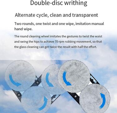 Робот для миття вікон автоматичний з розпилювачем води, 5600 Па, з захистом від падіння, дистанційне керування, для вікон та скла, 220V