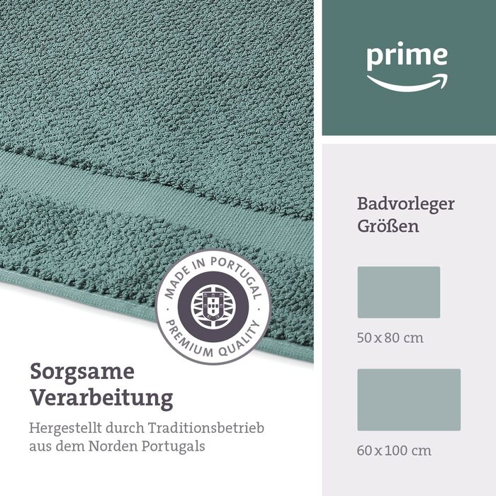 Килимки для ванної кімнати herzbach для дому з 100 бавовни (океано-зелений, 2 упаковки розміром 50 х 80 см)