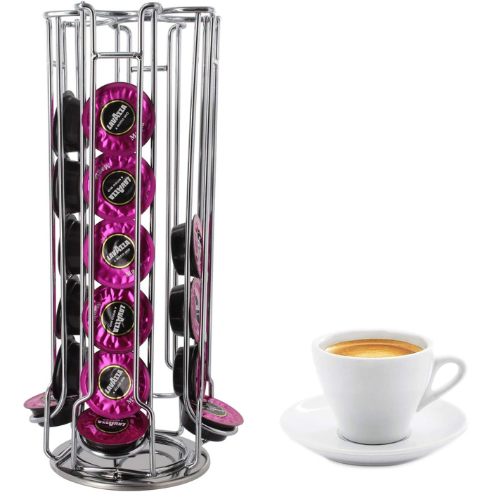 Тримач для капсул кави Lavazza A Modo Mio Passionale, поворотний, на 32 капсули, срібний